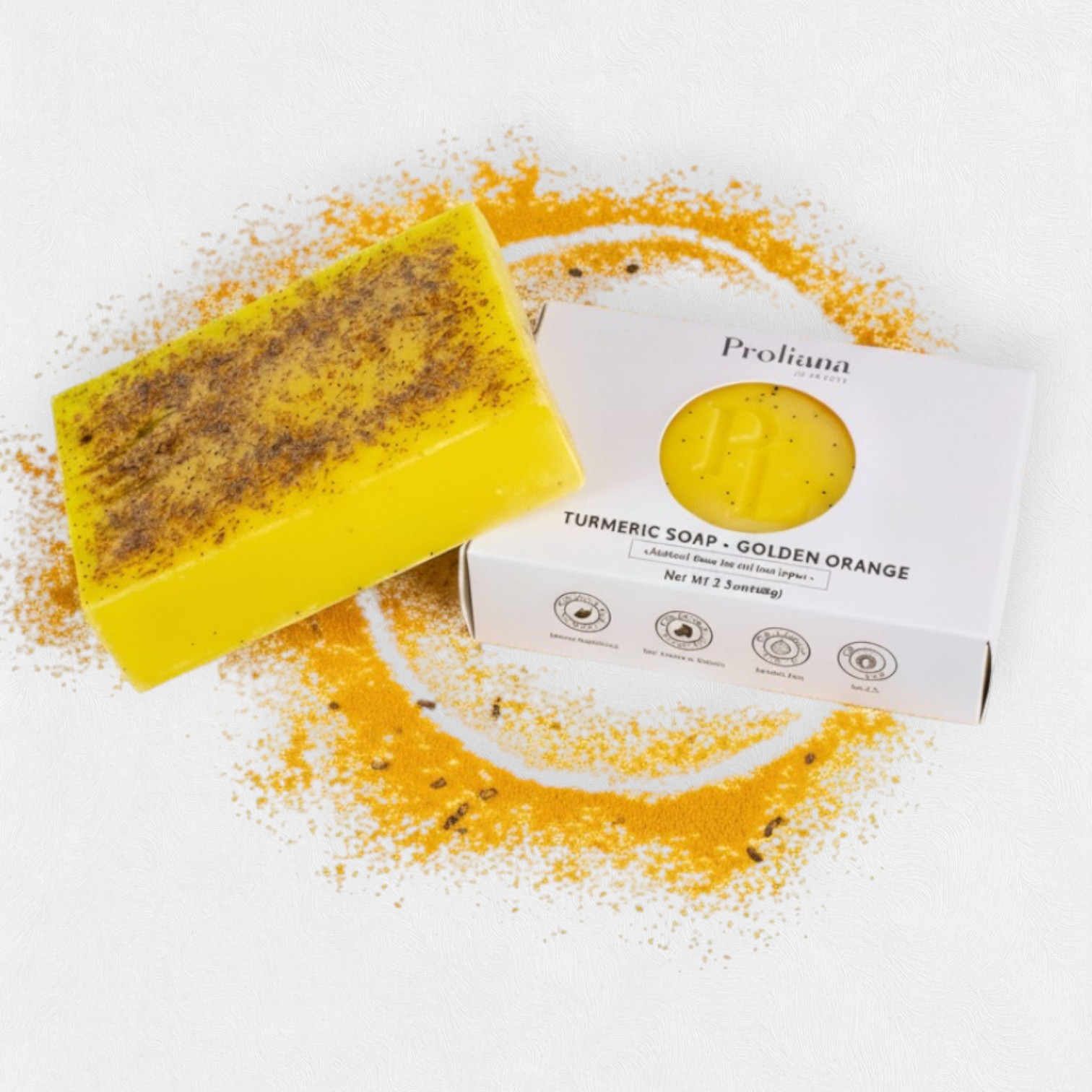 Golden Orange Bi Face - Turmeric soap 150gr - Image 4